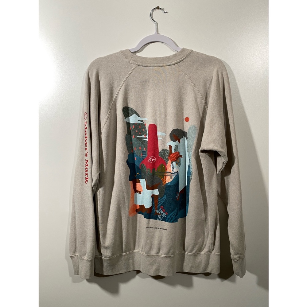Maker's Mark x Remarkable Portland Art Sweatshirt in Size Large Gray Colorful - Picture 8 of 8